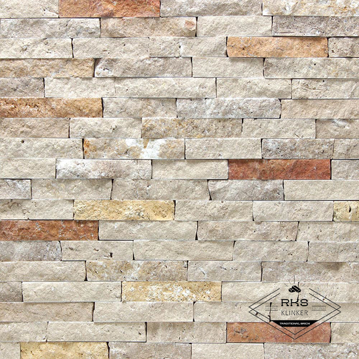Фасадный камень Полоса - Травертин Цветной Mystic в Курске